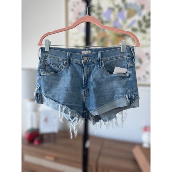 Mother Mid Rise Rascal Slit Flip Cutoff Jean Short One Smart Cookie Womens Sz 26 - Picture 2 of 11